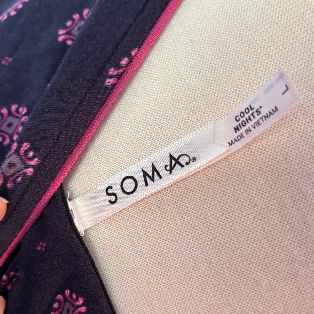 Soma Cool Nights Navy and Pink Patterned tank AND shorts New no tags - Picture 6 of 6